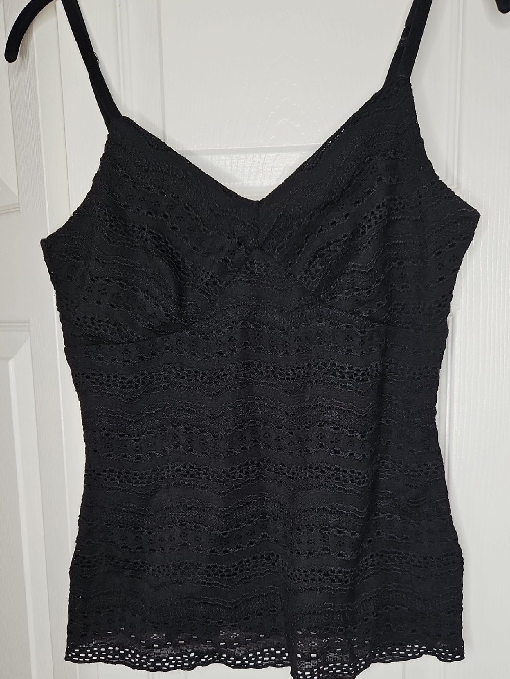 Y2K INC International Concepts Black Lace-Camisole Going Out Top Size M